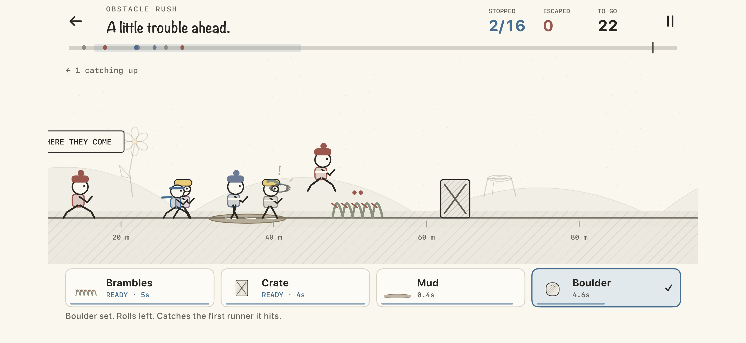 Obstacle rush — runners meet mud, brambles, and a crate